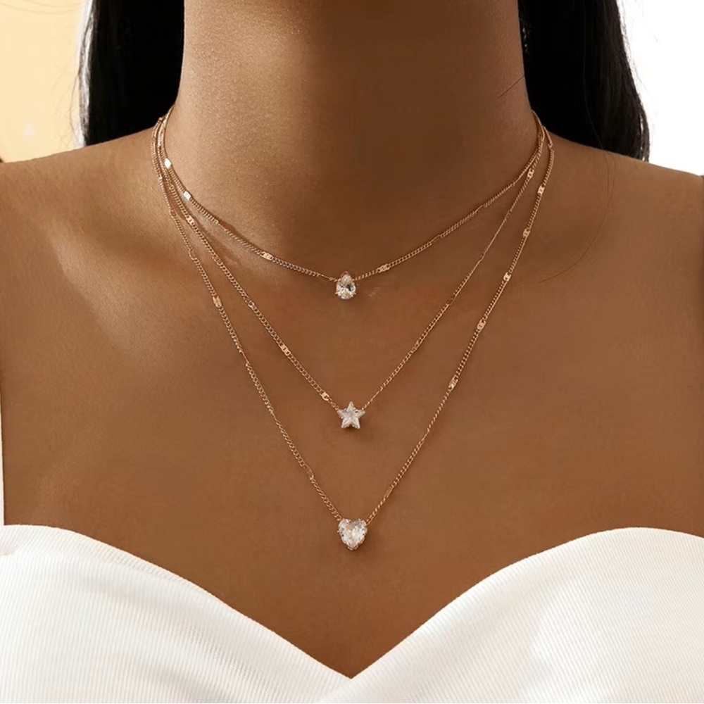 COPY - Necklace Multi-layer Five-pointed Star Love Water Drop Stylish Clavicle …
